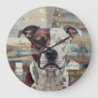 Reloj Redondo Grande Arte Abstracto Pitbull Versión 1
