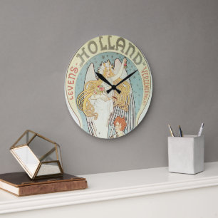 Reloj Redondo Grande Arte antiguo modernista, Holland Levensverzekering