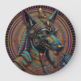Reloj Redondo Grande Arte Anubis Egipcio