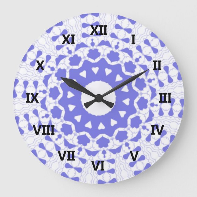 Reloj Redondo Grande Arte caleidoscopio del corazón (Anverso)