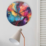 Reloj Redondo Grande Arte colorido de tinta de alcohol<br><div class="desc">Este diseño se puede personalizar eligiendo la opción Editar diseño. También puede transferir a otros artículos. Póngase en contacto conmigo en colorflowcreations@gmail.com o utilice la opción de chat en la parte superior de la página si desea tener este diseño en otro producto o necesita ayuda. Ver más de mis diseños...</div>