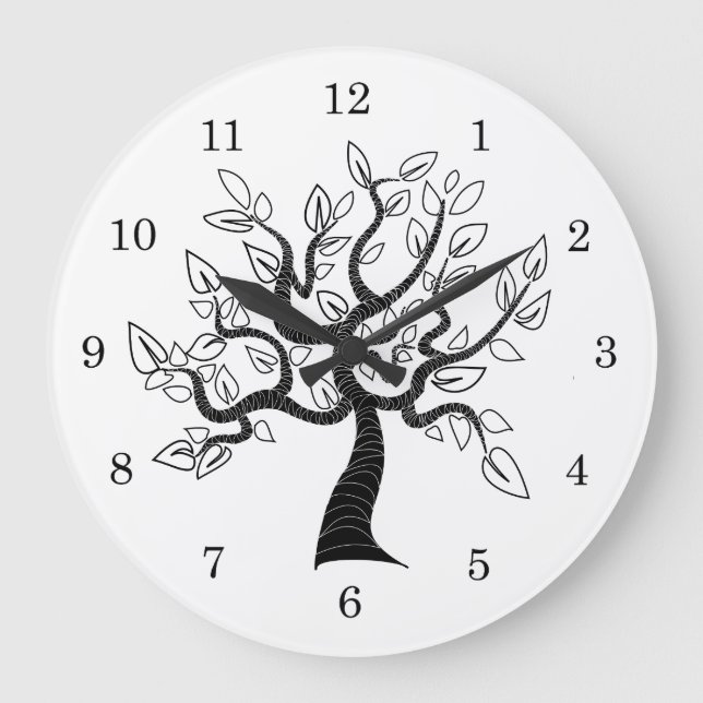 Reloj Redondo Grande Arte de árbol de la vida (Anverso)