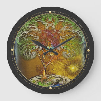 Reloj Redondo Grande Arte De Árbol De Vida
