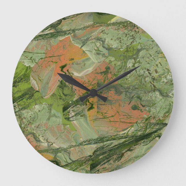 Reloj Redondo Grande Arte de camoflage moderno (Anverso)