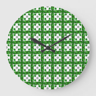 Reloj Redondo Grande Arte de Diamantes y Gemstone Esmeralda, Verde