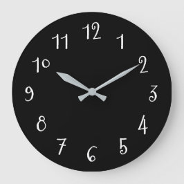 Reloj Redondo Grande Arte de fondo de Personalizado blanco y negro