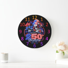 Reloj Redondo Grande Arte de Fuegos Artificiales Patrióticos de George