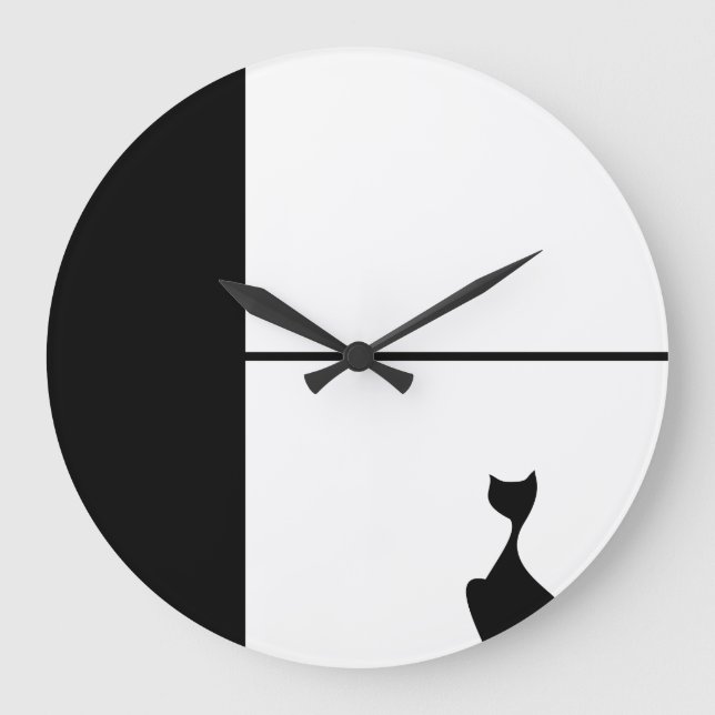 Reloj Redondo Grande Arte de gato (Anverso)