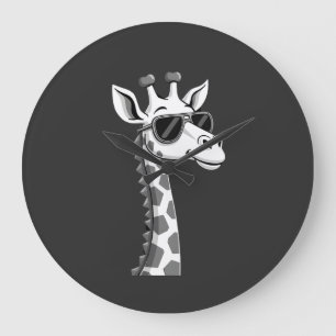 Reloj Redondo Grande Arte de jirafa genial para hombres mujeres niños a