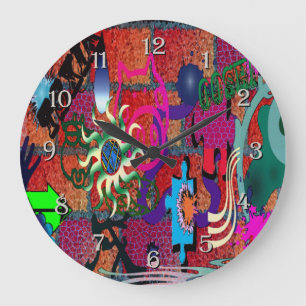 Reloj Redondo Grande arte de la pintada del color de la U-selección en