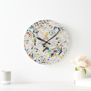 Reloj Redondo Grande Arte de Mandala de Caos Cuántico 