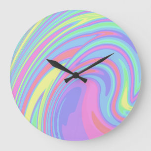 Reloj Redondo Grande Arte de mármol holográfico lindo