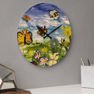 Reloj Redondo Grande Arte de niños lindos