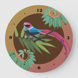 Reloj Redondo Grande Arte de pájaro