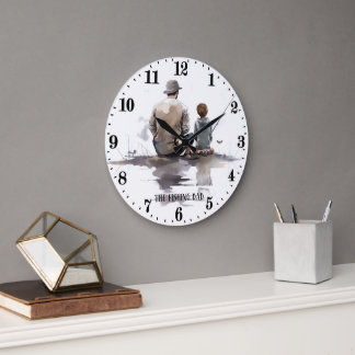 Reloj Redondo Grande Arte de palabras geniales de papá pescador