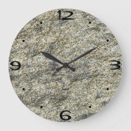 Reloj Redondo Grande Arte de pared de hogar Textura de granito natural