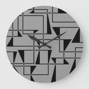 Reloj Redondo Grande Arte de patrones geométricos modernos, urbanos, au