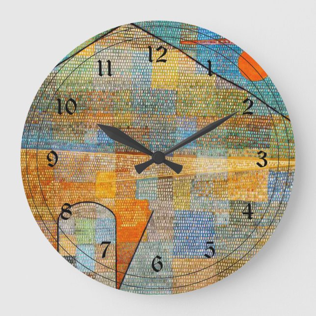 Reloj Redondo Grande Arte de Paul Klee: Ad Parnassus (Anverso)