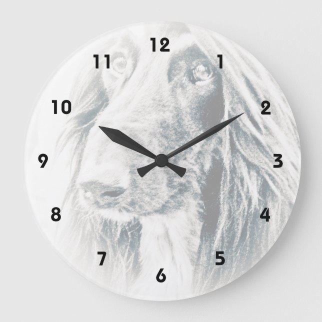 Reloj Redondo Grande Arte de perros Hound Afgano (Anverso)
