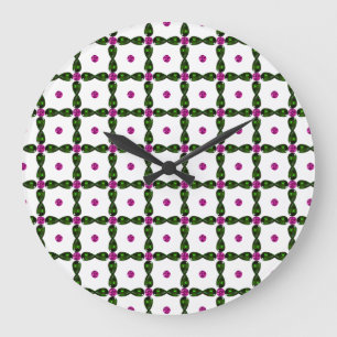 Reloj Redondo Grande Arte de piedras preciosas, verde morado