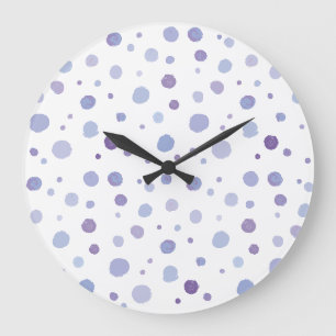 Reloj Redondo Grande Arte de puntos con pinceladas orgánicas y lindas