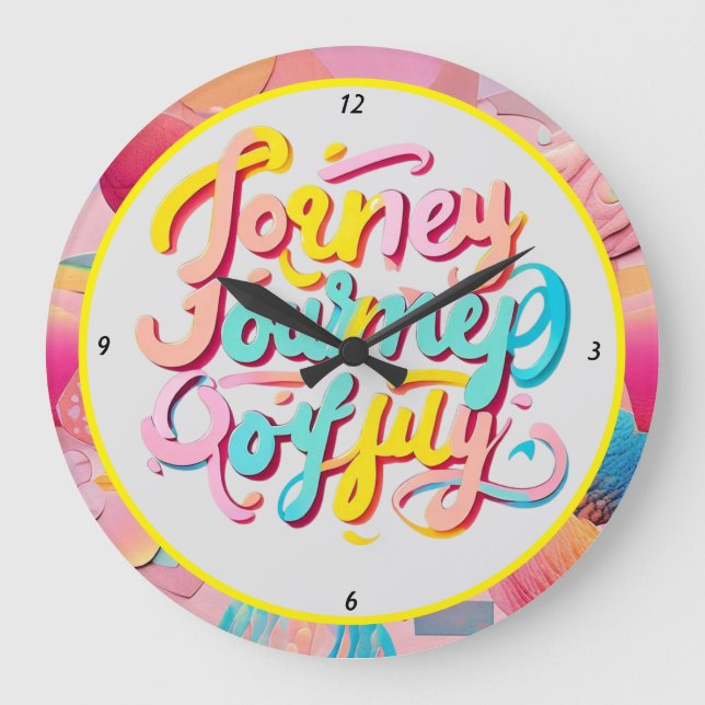 Reloj Redondo Grande "Arte de senderos enérgicos" (Anverso)