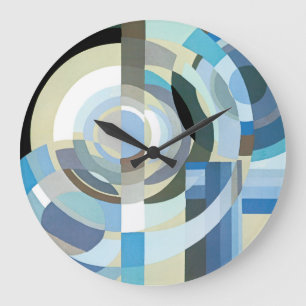 Reloj Redondo Grande Arte Deco Vintage Pochoir Jazz Formas Geométricas