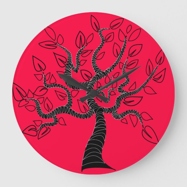 Reloj Redondo Grande Arte del árbol de la vida - (Anverso)