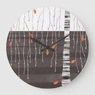Reloj Redondo Grande Arte del árbol del paisaje invernal