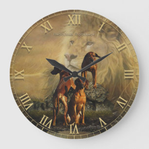 Reloj Redondo Grande Arte del Lebrel León Rhodesiano Ridgeback