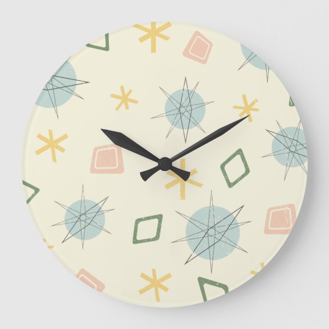 Reloj Redondo Grande Arte del planeta de la era atómica (Anverso)