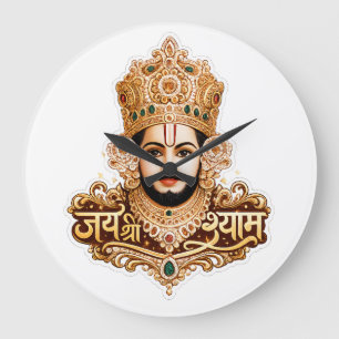 Reloj Redondo Grande Arte Devocional Jai Shri Khatu Shyam Ji