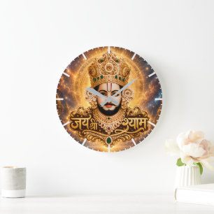 Reloj Redondo Grande Arte Devocional Jai Shri Khatu Shyam Ji