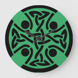 Reloj Redondo Grande Arte fino de nudo de cruz celta antigua