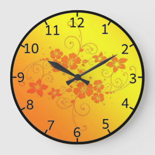 Reloj Redondo Grande Arte floral dorado