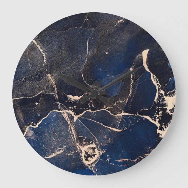 Reloj Redondo Grande Arte fluido de lujo: Resumen de tinta alcohólica (Anverso)