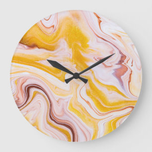 Reloj Redondo Grande Arte fluido: textura abstracta irrisoria.