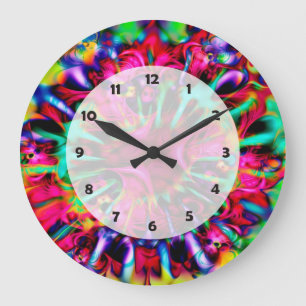 Reloj Redondo Grande Arte fractal Kaleidoscope Apofisis - I