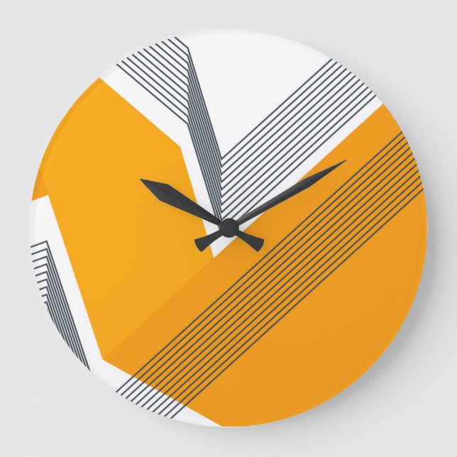 Reloj Redondo Grande Arte geométrico moderno, fresco, de moda, urbano, (Anverso)