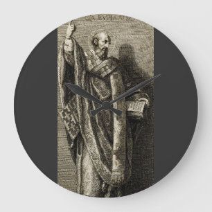 Reloj Redondo Grande Arte gráfico sagrado de San Cirilo de Jerusalén