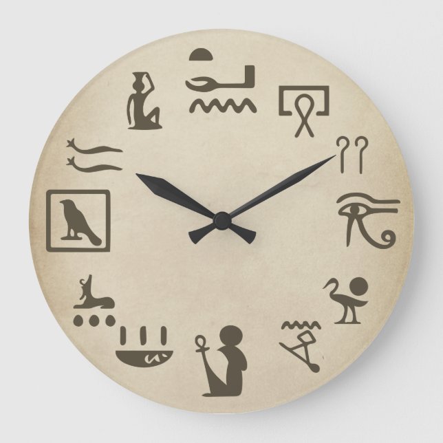 Reloj Redondo Grande Arte jeroglífico de la Antigua Egipto (Anverso)