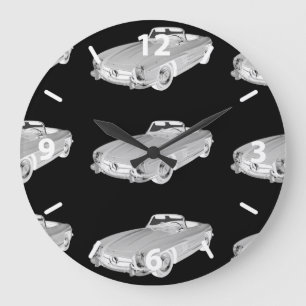 Reloj Redondo Grande Arte Mercedes Benz 300 SL Convertible Car