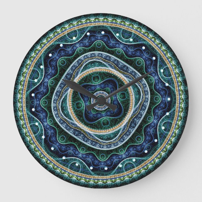 Reloj Redondo Grande Arte místico del Grand Royal Julian Fractal Mandal (Anverso)