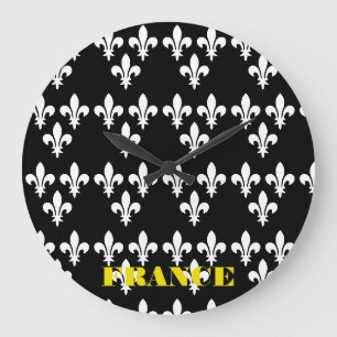 Reloj Redondo Grande Arte monocromo de impresión heráldica de la Franci