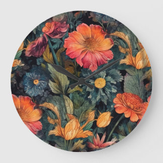 Reloj Redondo Grande Arte natural de flores