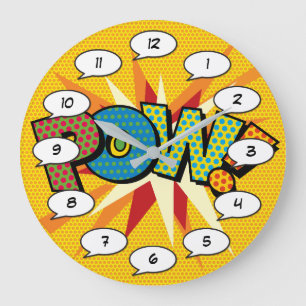 Reloj Redondo Grande Arte Pop Comic Book POW