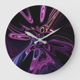 Reloj Redondo Grande Arte Púrpura Tiempo Distorsionado