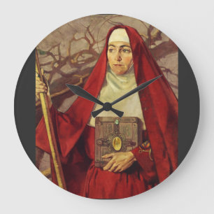 Reloj Redondo Grande Arte sagrado de la llama celta de Santa Brígida de