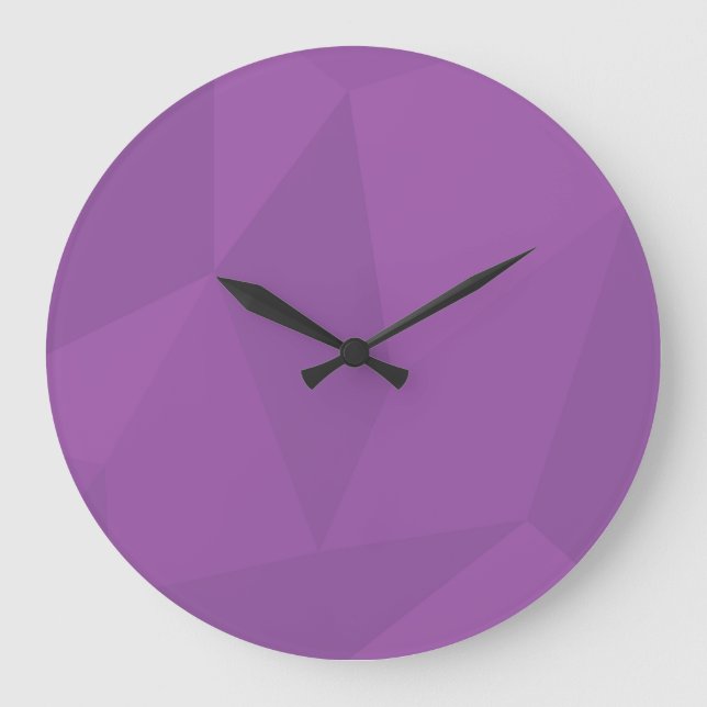 Reloj Redondo Grande Arte sencillo morado, geométrico, fresco, moderno (Anverso)