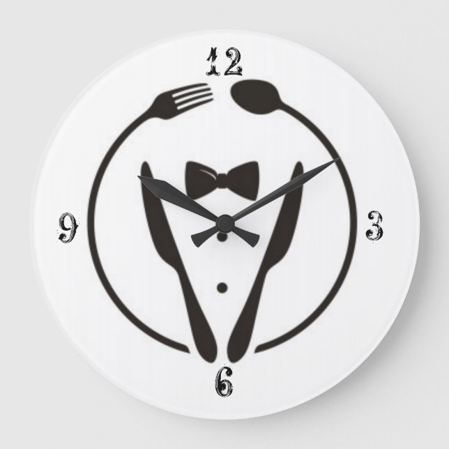 Reloj Redondo Grande Arte simple en el restaurante (Anverso)